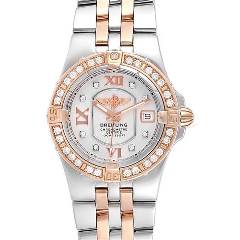 rose gold breitling women's watch